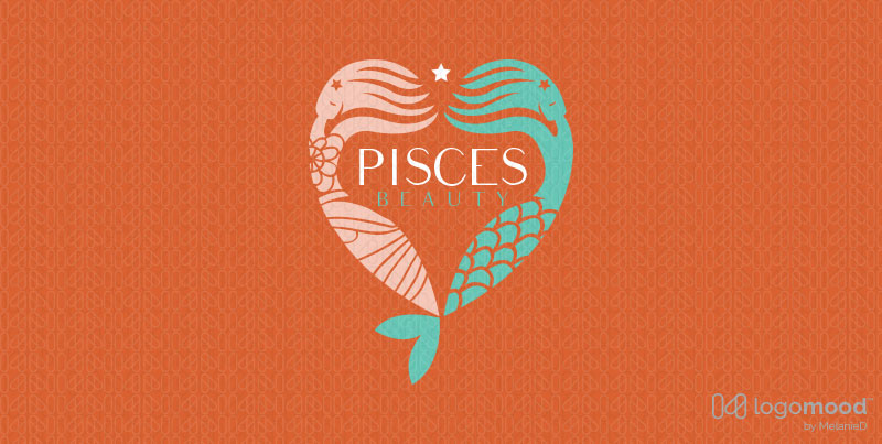 Pisces Zodiac Beauty Logos For Sale