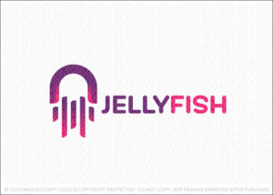 Pink Abstract Jelly Fish Logo For Sale