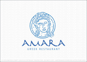 Amara Greek Restaurant Logo For Sale