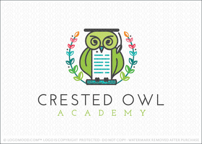 Crested Owl Academy Logo For Sale