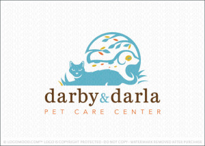 Darby and Darla Pet Care Logo For Sale
