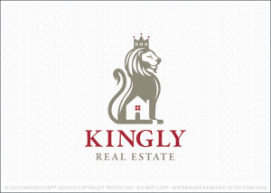 Kingly Lion Real Estate Logo For Sale