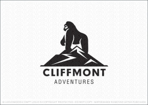 Mountain Cliff Gorilla Logo For Sale