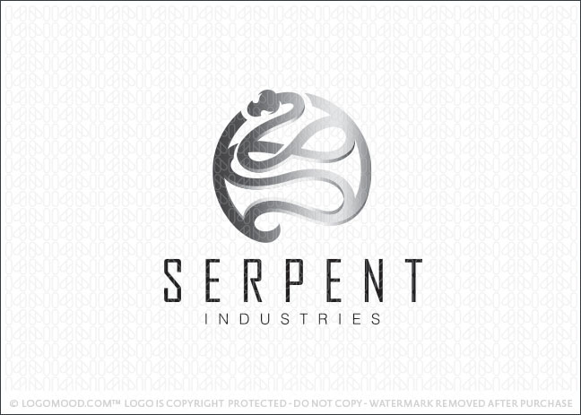 Serpent Snake Medallion Logo For Sale