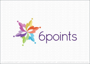 6 Points Leaf Design Logo For Sale