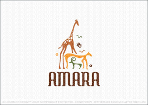 Amara African Safari Logo For Sale