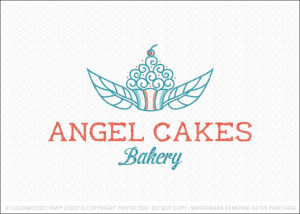 Angel Cakes Bakery Logo For Sale