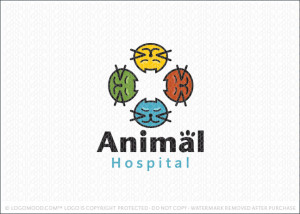Animal Hospital Cats and Dogs Logo For Sale