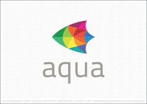 Aqua Tropical Fish Logo For Sale