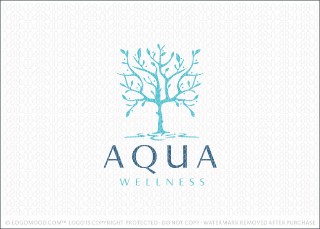 Aqua Wellness Tree Logo For Sale