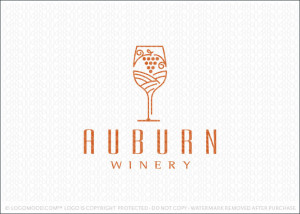Auburn Winery Wine Glass Logo For Sale