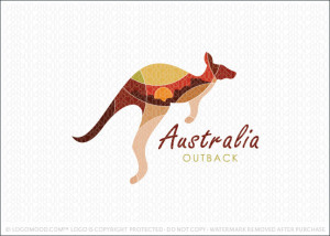 Australia Outback Kangaroo Logo For Sale