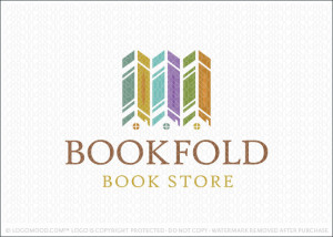 Book Fold Library Logo For Sale