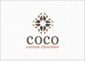 Cocoa Bean Chocolate Logo For Sale