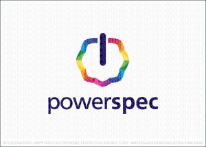 Colorful Power Button Spectrum Logo For Sale