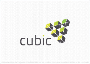 Cubic Geometric Logo For Sale