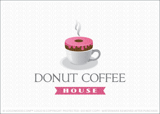Donut Coffee House Logo For Sale