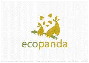 Eco Panda Bear Logo For Sale