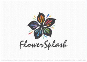 Flower Colour Splash Logo For Sale