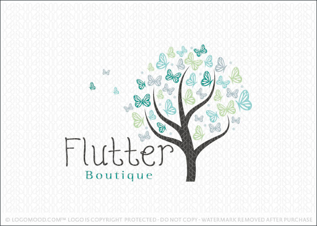 Flutter Butterfly Tree Logo For Sale