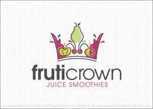 Fruity Crown Juice Smoothie Logo For Sale