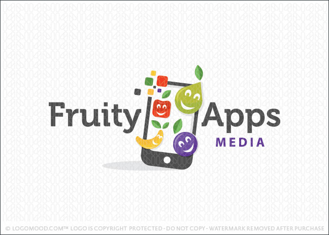 Fruity Happy Apps Mobile Logo For Sale