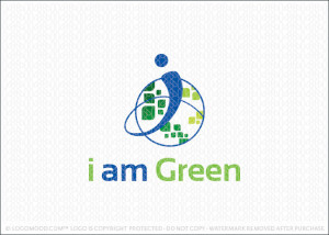 I Am Green World Logo For Sale