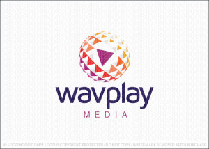 Media Wave Play Globe Logo For Sale