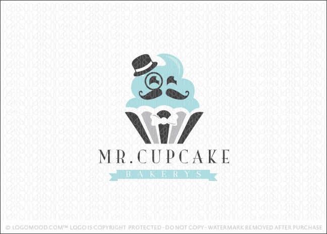 Mr Cupcake Bakery Logo For Sale