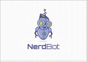 Nerd Robot Logo For Sale