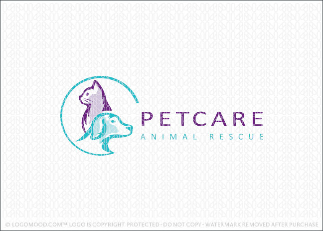 Pet Care Animal Rescue Logo For Sale