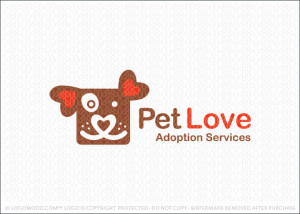 Pe tLove Animal Adoption Logo For Sale