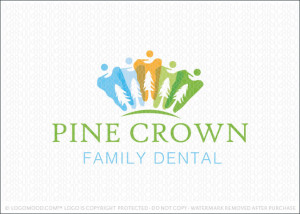 Pine Crown Family Dental Logo For Sale