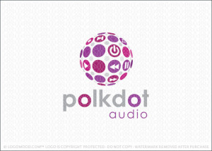 Polka Dot Music Globe Logo For Sale