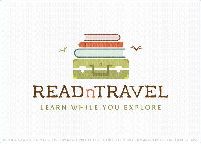 Read and Travel Books Logo For Sale