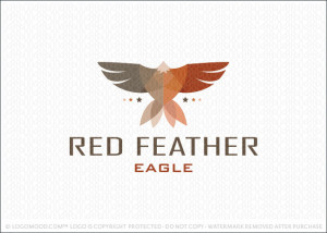 Red Feather Eagle Bird Logo For Sale