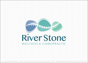 River Stone Chiropractor Logo For Sale