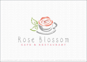 RoseBlossom Cafe and Restaurant Logo For Sale