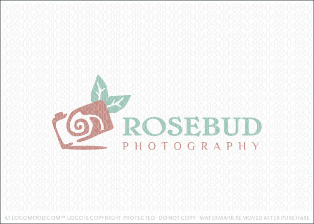 Rose Bud Photography Logo For Sale