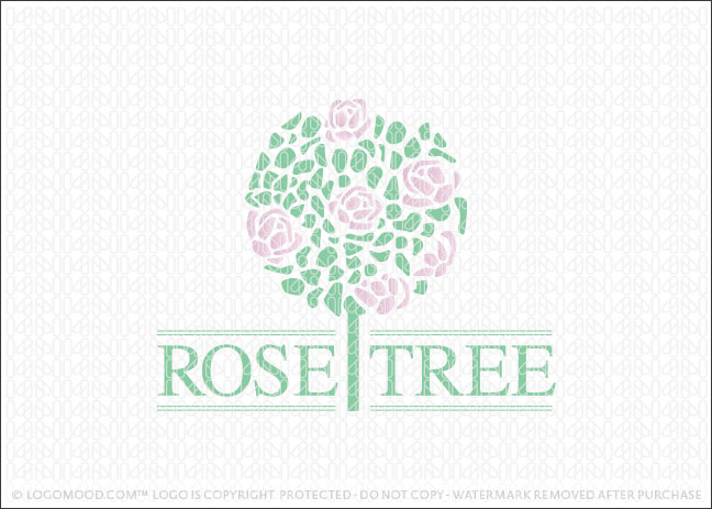 Rose Bush Tree Logo For Sale