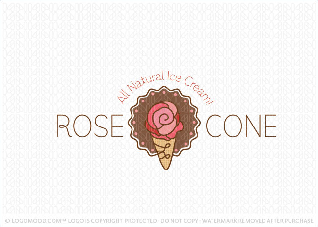 Rose Cone Ice Cream Logo For Sale