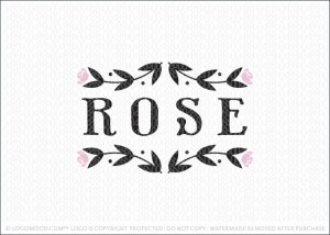 Rose Flower Vine Logo For Sale