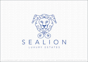 Seahorse Lion Logo For Sale