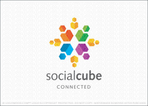 Social People Cube Logo For Sale