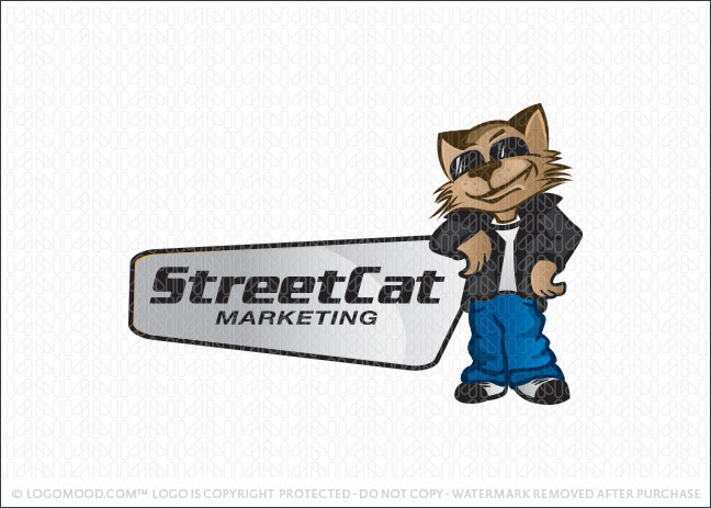 Street Cat Marketing Logo For Sale
