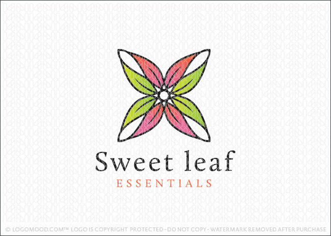 Sweet Leaf Flower Logo For Sale