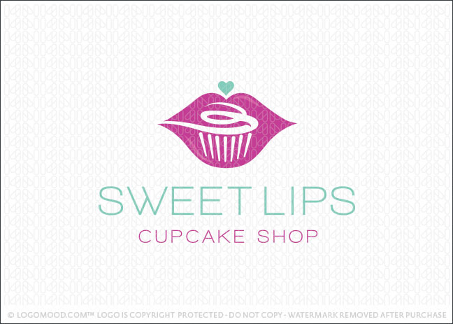 SweetLips Cupcake Shop Logo For Sale