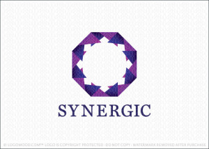 Synergic Geometric Logo For Sale