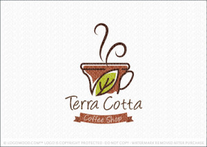 Terra Cotta Coffee Shop Logo For Sale
