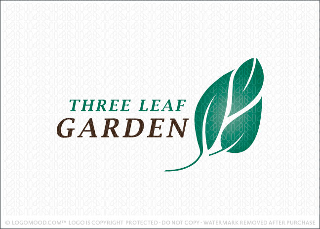 Three Leaf Garden Logo For Sale